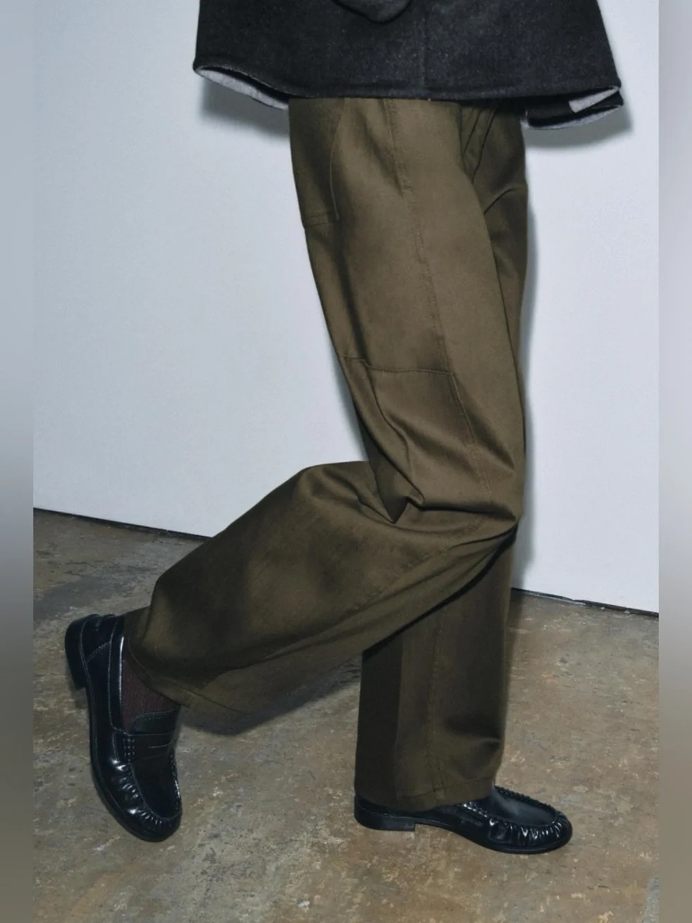 Zara Olive Green Balloon Jeans Denim Trousers - Picture 5 of 16